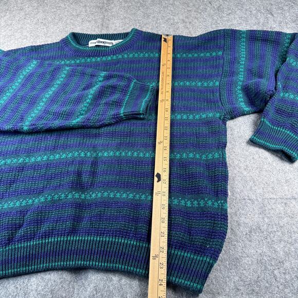 Fenn Wright & Manson XL Blue Striped Oversized Chunky Knit Sweater - Picture 3 of 7